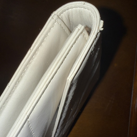 Vintage Yves Saint Laurent Off White Leather Clutch, Second Bag - Picture 10 of 10